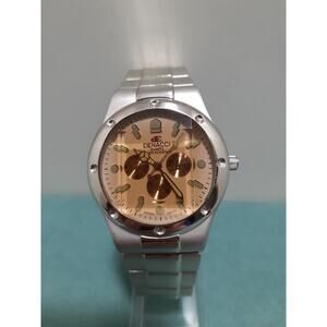 Vintage Denacci Mens Wristwatch Beveled Glass Crystal Japan Movement